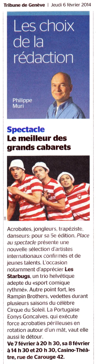 Tribune de Genève - 6 février 2014 - Place au Spectacle!