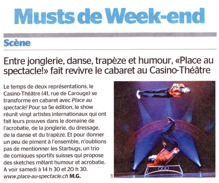 Tribune de Genève | 8 février 2014 | Place au Spectacle!