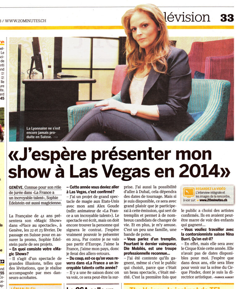 Lu pour vous dans la presse - 20 Minutes - Sophie Edelstein