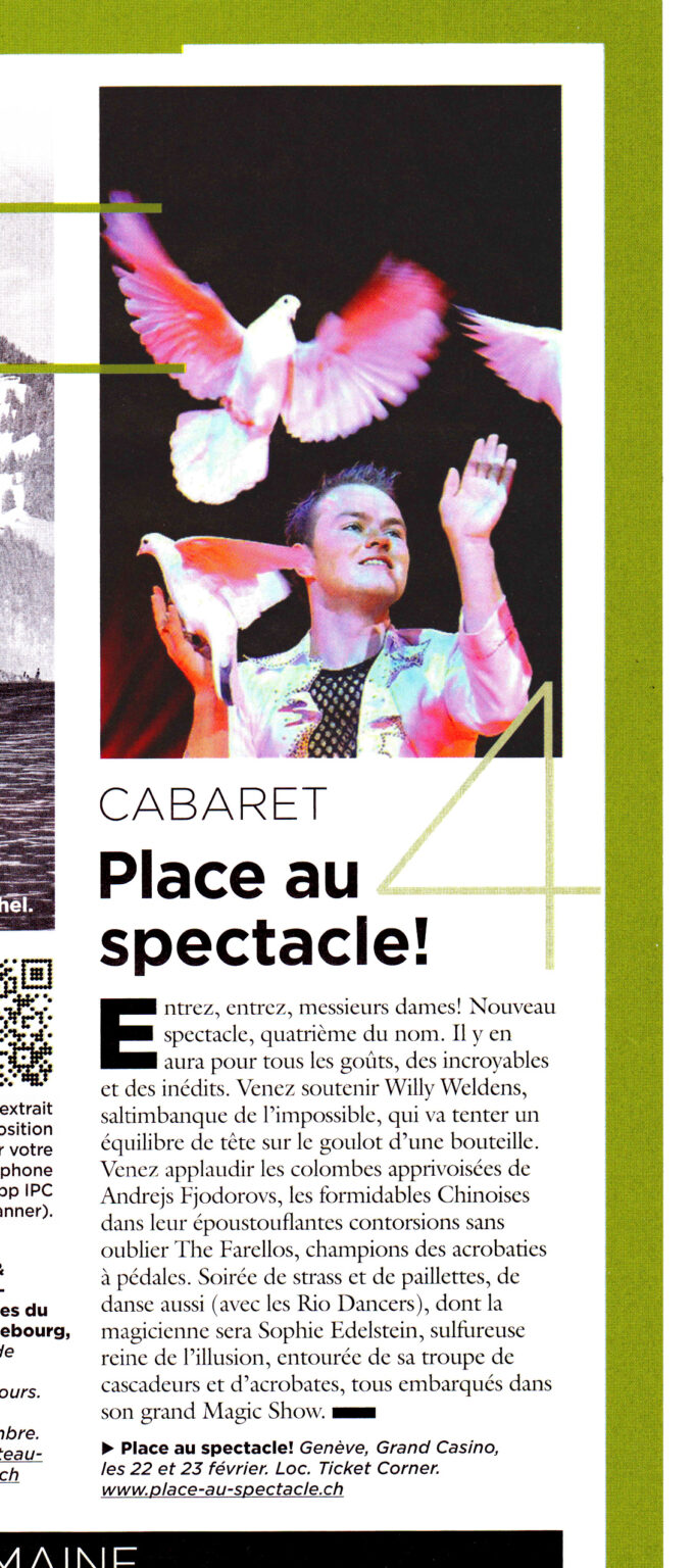 Lu pour vous dans la presse - L'Illustré - Place au Spectacle! 2013